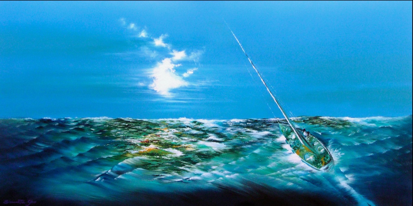 Omaggio a Rodolfo Viola, Olio su tela, 60 x 120 cm