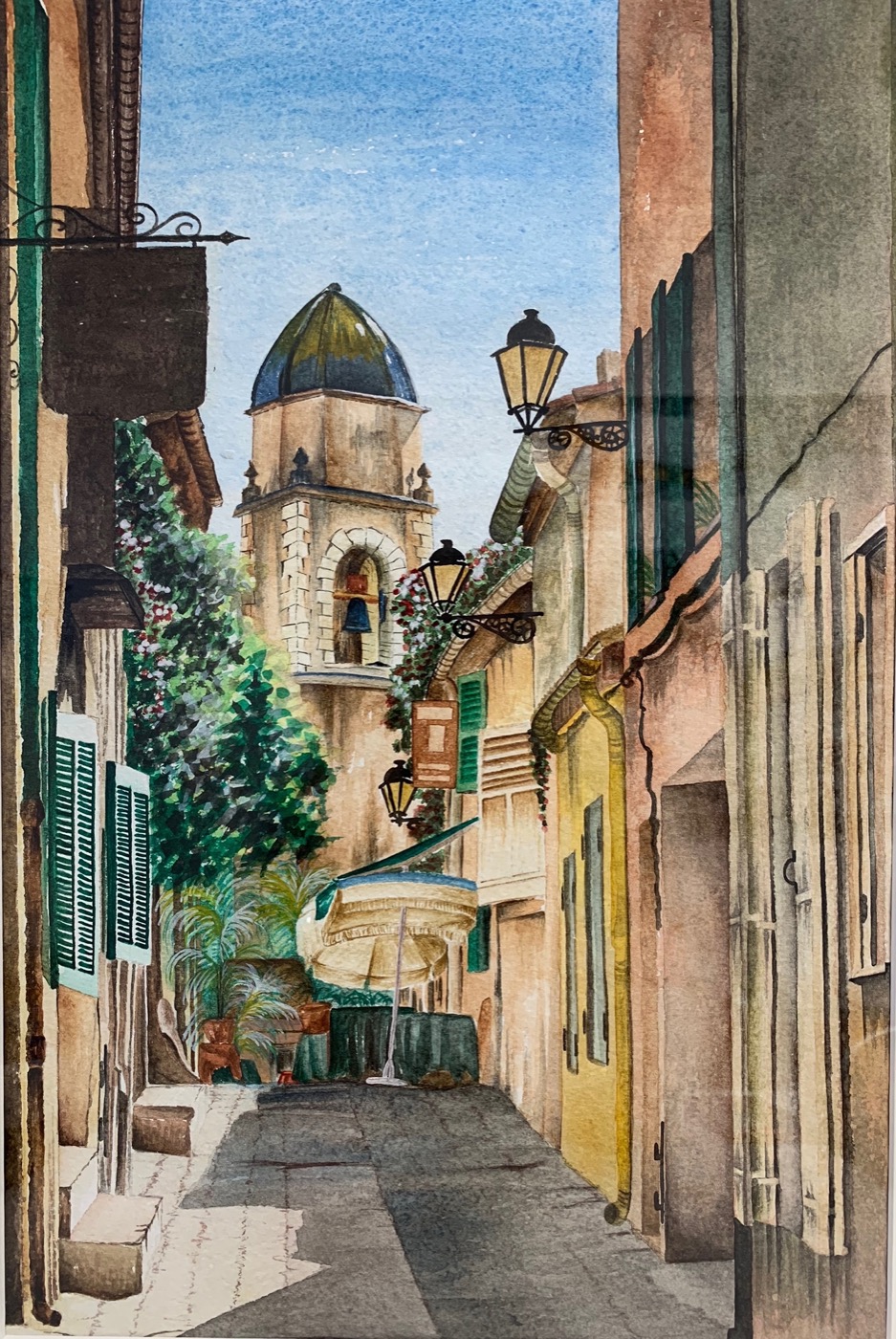 Après-midi à Saint-Tropez, Aquarelle sur papier, 42 x 30 cm