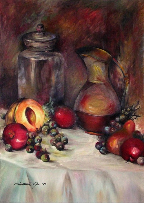 Stillleben, Öl auf Leinwand, 70 x 50 cm