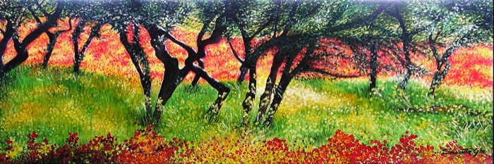Image of the South, Oil on canvas, 40 x 120 cm (15.7 x 47.2 in)
