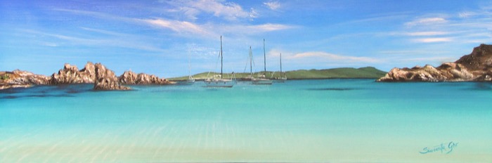 The Bay, Oil on canvas, 20 x 60 cm (7.9 x 23.6 in)
