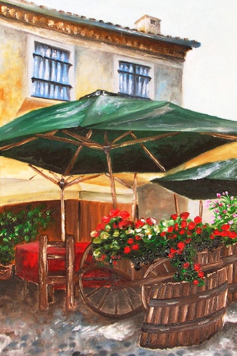 Geraniums, Oil on canvas, 30 x 20 cm (11.8 x 7.9 in)