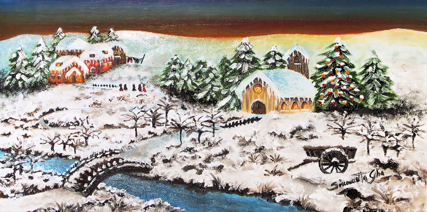 Natale 2004, Olio su tela, 15 x 30 cm