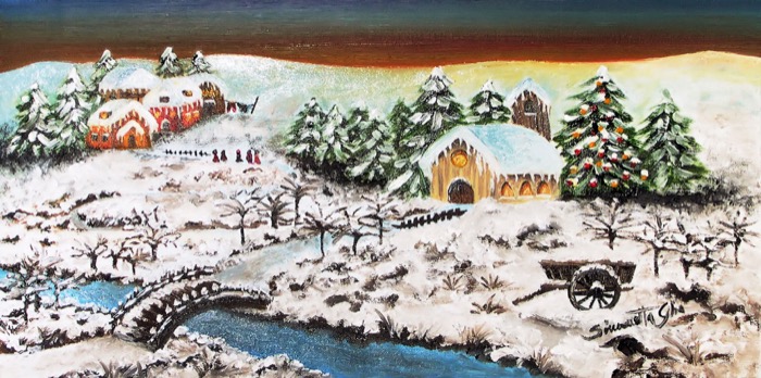 Christmas 2004, Oil on canvas, 15 x 30 cm (5.9 x 11.8 in)