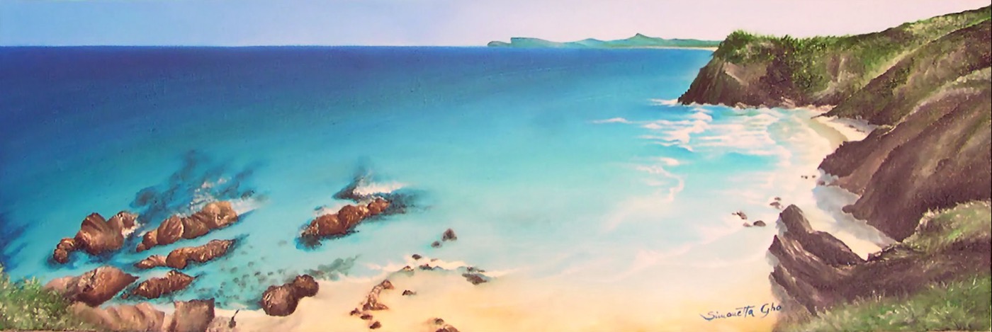 From the Cliff, Oil on canvas, 20 x 60 cm (7.9 x 23.6 in)