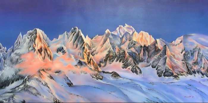 Mont Blanc, Öl auf Leinwand, 60 x 120 cm