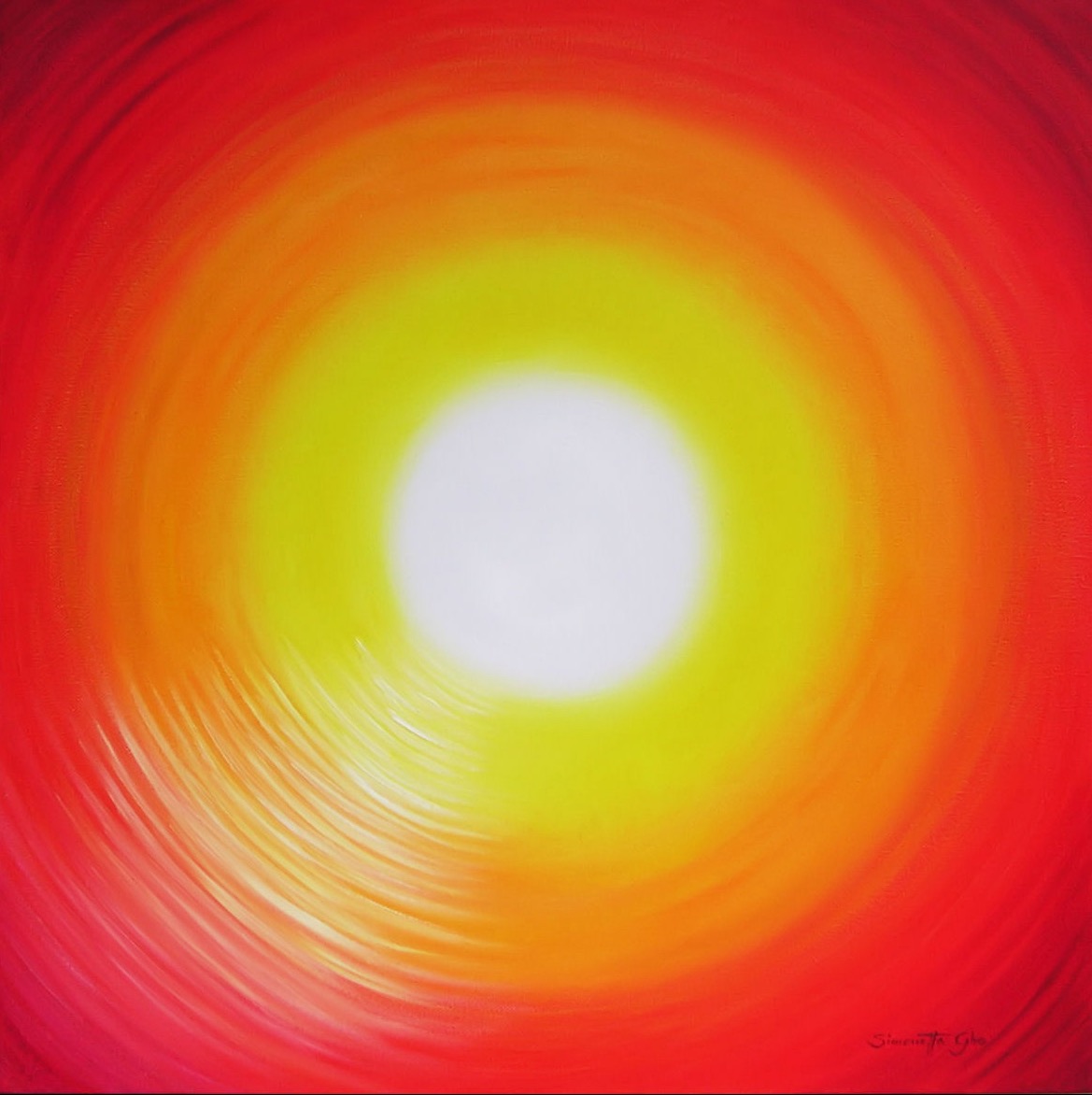 Soleil, Huile sur toile, 60 x 60 cm