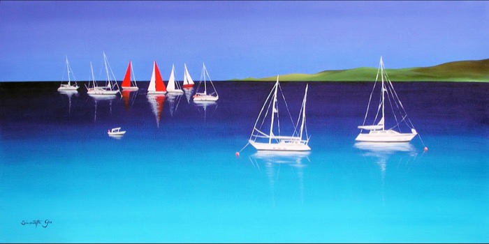 Müßiggang II, Öl auf Leinwand, 60 x 120 cm