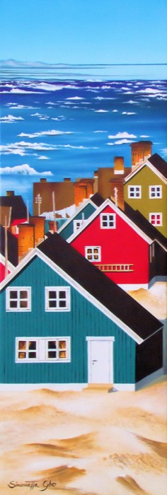 Greenland, Oil on canvas, 60 x 20 cm (23.6 x 7.9 in)