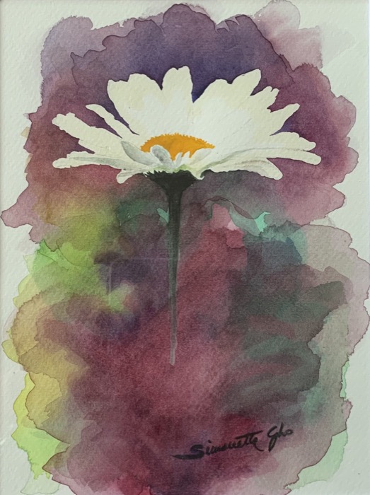 Daisy, Watercolor on paper, 24 x 18 cm (9.4 x 7.1 in)