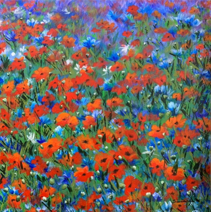 Frühling, Acryl auf Leinwand, 100 x 100 cm